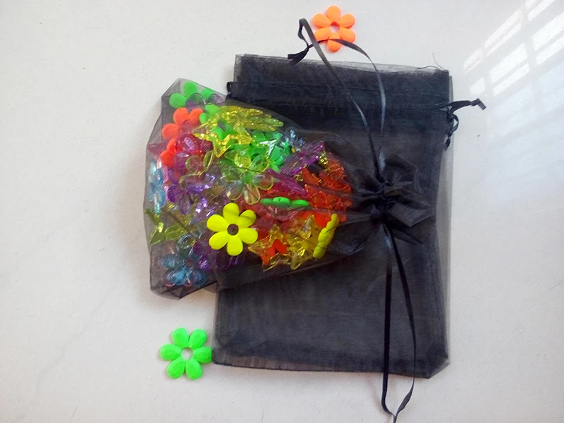 

25*35cm 5000pcs Organza Bag black Drawstring bag jewelry packaging bags for tea/gift/food/candy small transparent pouch Yarn bag