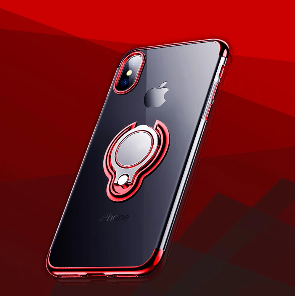 Автомобильный магнитный держатель для колец чехол подставка iPhone 7 8 Plus XR Xs Max