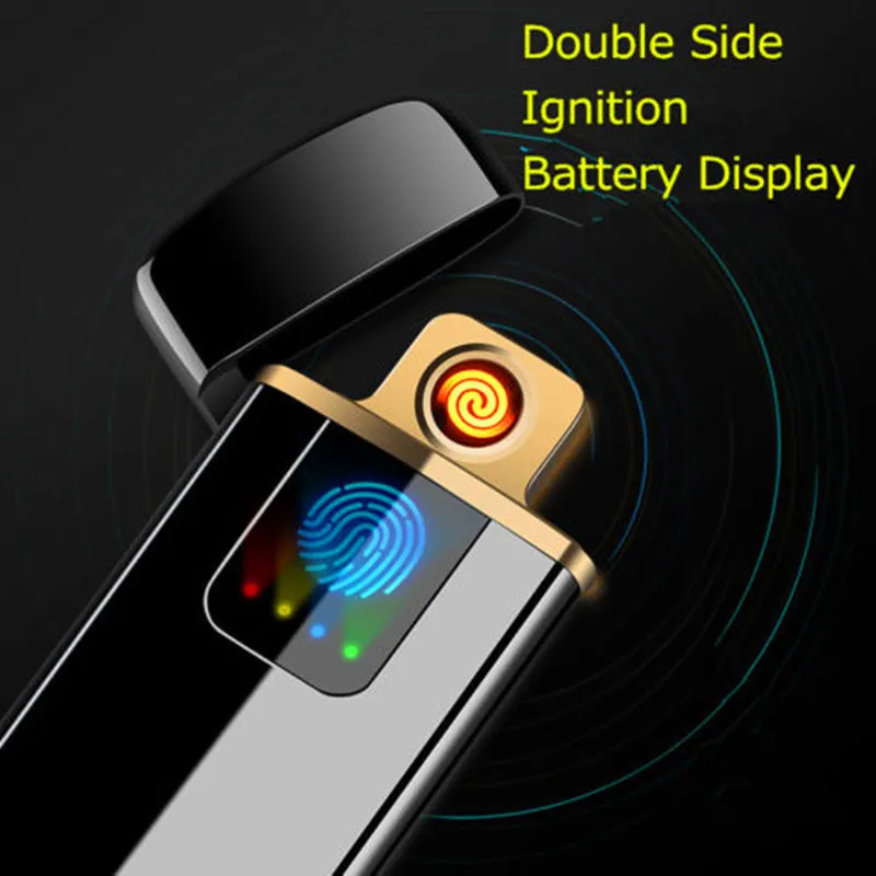 Вольфрамовая турбо USB Зажигалка сенсорный переключатель для сигарет электронная