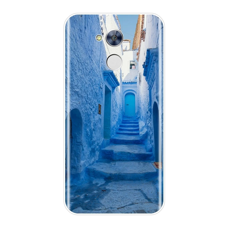 Чехол для Huawei Honor 6 5A 4X 5X 6X Мягкая силиконовая задняя крышка с голубым сердцем