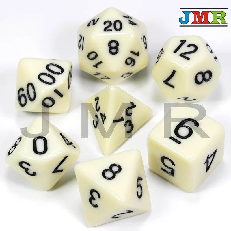 Лидер продаж! 15 цветов 7 шт./компл. акриловые непрозрачные переносные игральные кубики игры для подземелья и драконы непрозрачные D4-D20 Multi по бокам кости настольная игра