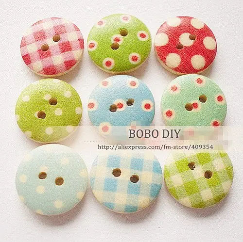 Мин. Заказ $15 (смешанный заказ) для детей из дерева и пуговицы плед точка смешанный