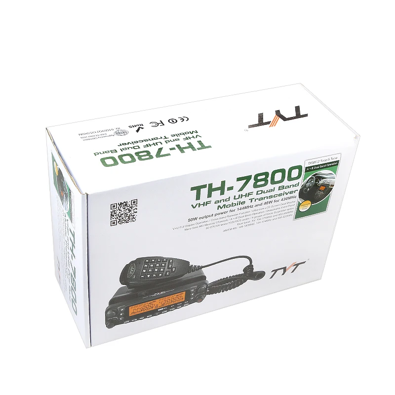 DHL/EMS Бесплатная доставка TYT TH 7800 50 Вт Мощный мобильное радио двухдиапазонный