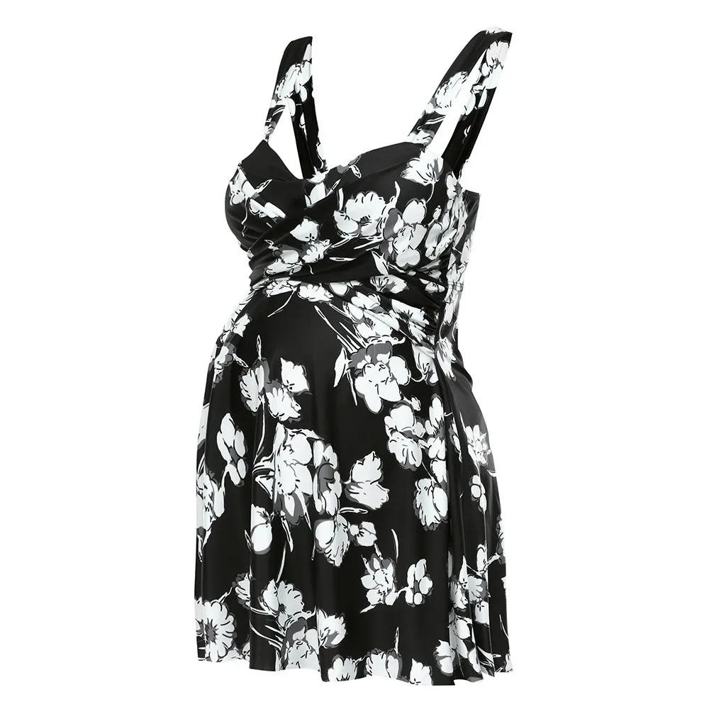 Черные женские купальники SAGACE для беременных с цветочным принтом пляжная одежда