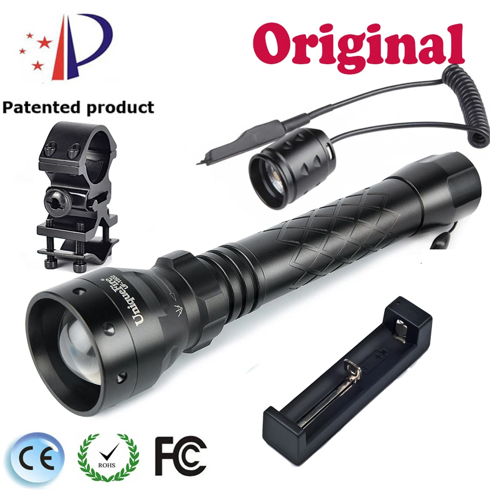 UnqiueFire Led Flashlight UF-1501 940NM Powerful InfraredFlashlight Lantern+Scope Mount +Rat Tail+Charger For 18650 Battery