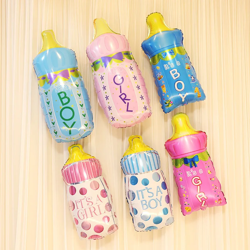 Большой Размер бутылочки для кормления воздушные шары из фольги мальчиков и