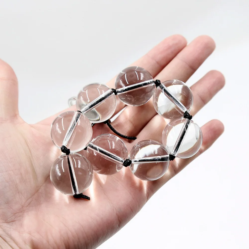 28mm large crystal vagina ball string pyrex glass anal beads butt plug dildo penis adult masturbate sex toys for gay women men | Красота и