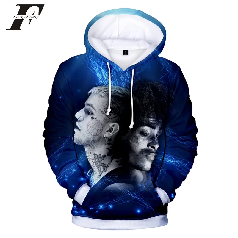 Худи XXXtentacion and lil peep с 3D принтом свитшоты в стиле Харадзюку для женщин/мужчин