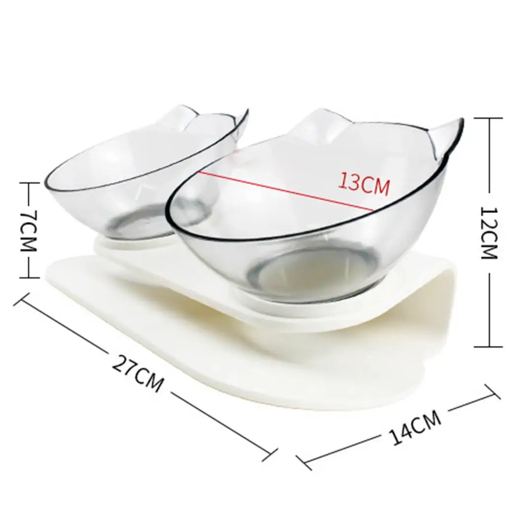 Нескользящие миски для кошек двойные с приподнятой подставкой корма домашних