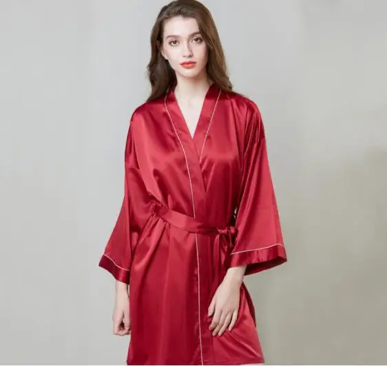 L XL XXL размера плюс дамские халаты Лето 2019 сексуальное ночное белье шелковые для