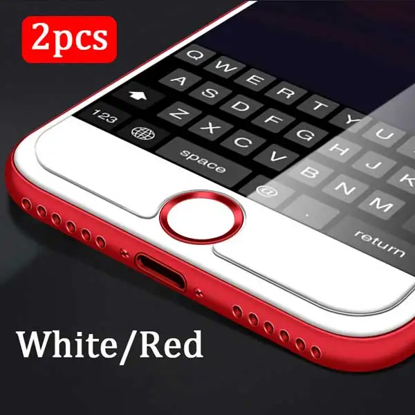 2pcs White Red Универсальная наклейка на кнопку «домой» на для iphone 8 Plus 7 6s 6 Plus 5S SE для iPad, алюминиевая защита от отпечатков пальцев Touch ID, полное покрытие - Цвет: 2pcs White Red
