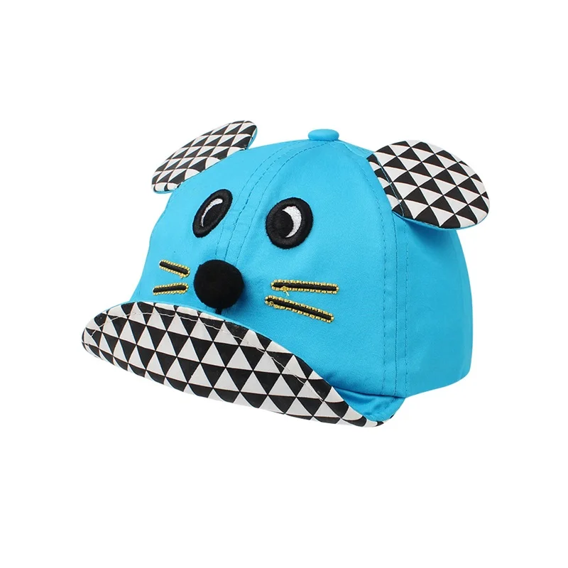 Детская кепка с рисунком мышки модная клетчатая шляпа для девочек хлопковая