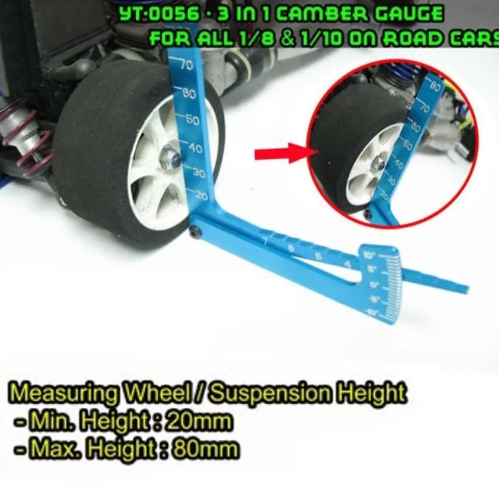 

3 in 1 Camber Gauge For all 1:8 1:10 On Road Rc Car truck B