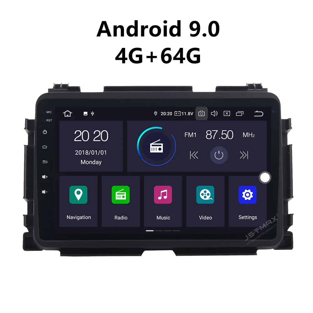 JSTMAX 9 'ɺndroid 9.0 4G + 64G ISP экран автомобильный DVD Радио стерео плеер для Honda Vezel HR-V HRV