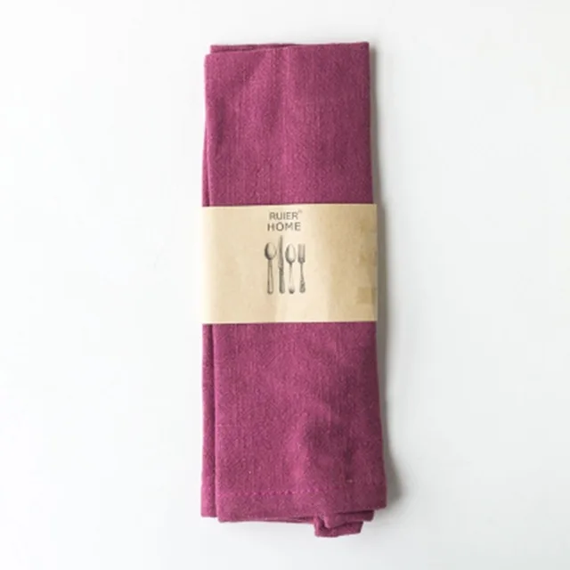 wine red 1 шт. 30x40 см хлопковая льняная одежда салфетка для стола домашняя Свадебная вечеринка кухонная чашка салфетки для посуды декоративная настольная - Цвет: wine red