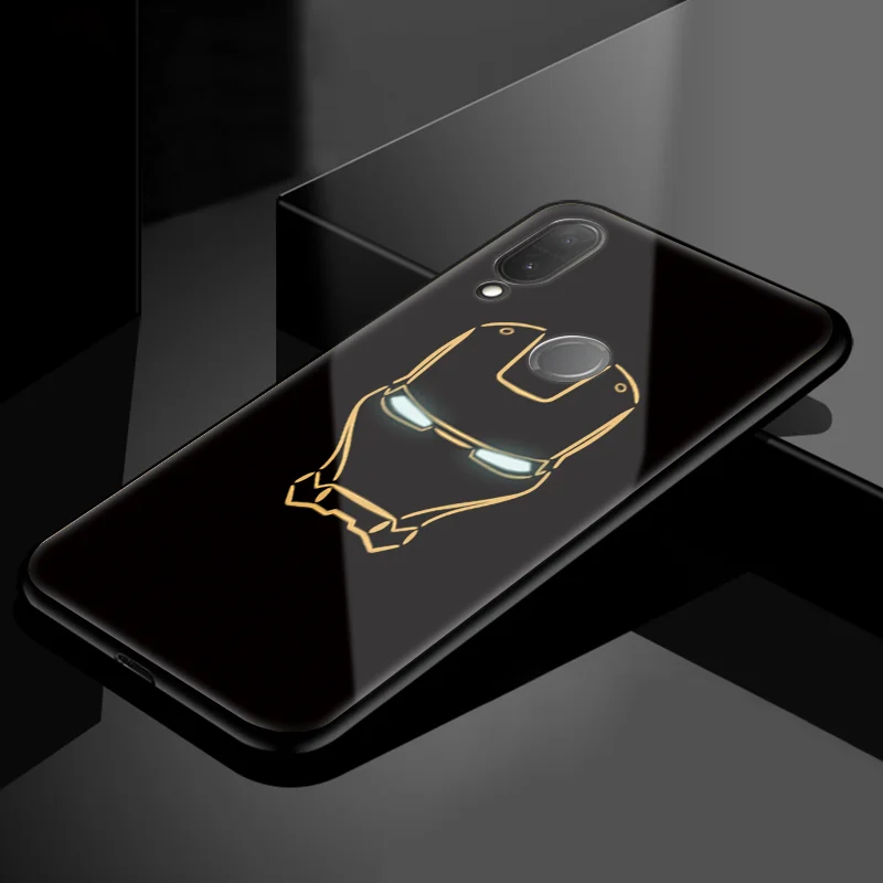 Черная пантера Железный человек закаленное стекло мягкий чехол для TPU huawei P20 mate 30 20 Lite P30 Pro Honor Play 8X9 10 Nova 3 3i 3e чехол