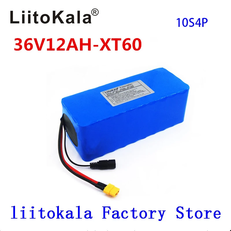LiitoKala 36V 12ah 10S4P блок батарей электрического велосипеда 18650 литий ионный