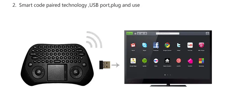 Measy GP800 2,4 ГГц Беспроводная игровая клавиатура умная воздушная мышка Tochpad пульт дистанционного управления для Android tv Box/ноутбука/планшетного ПК