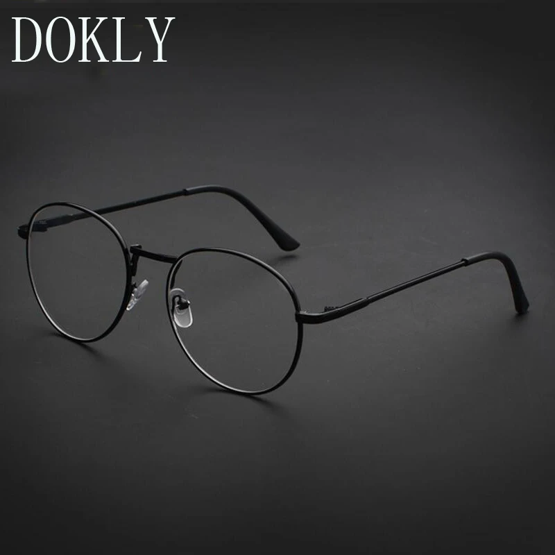 Старинные круглые очки DOKLY мужские и женские Металлическая черная оправа
