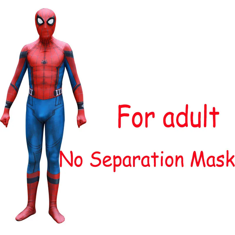 No Separation adult Ainiel, детский, взрослый, Человек-паук, возвращение домой, карнавальный костюм, Zentai, костюм паука, человек-супергерой, Питер Паркер, боди, комбинезон для мальчиков и мужчин - Цвет: No Separation adult