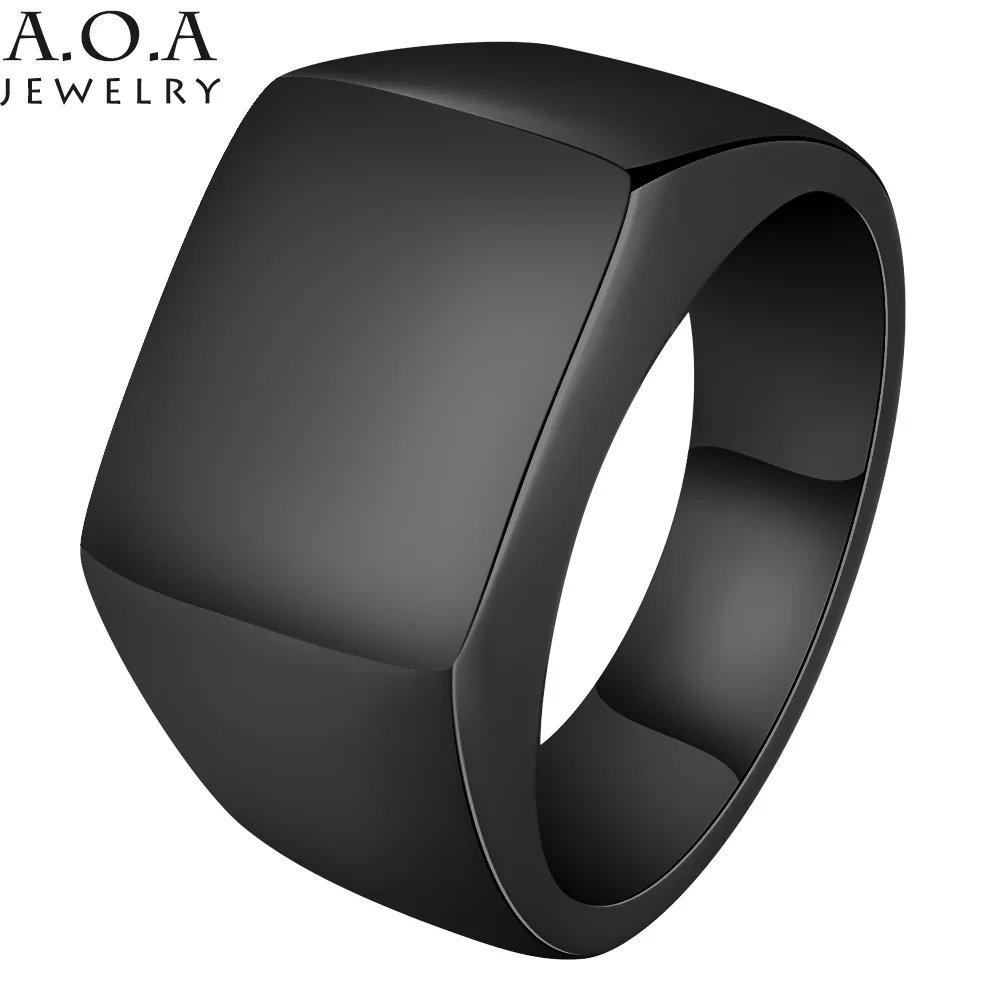 Полированное мужское кольцо из нержавеющей стали 316L Брендовое большое в стиле