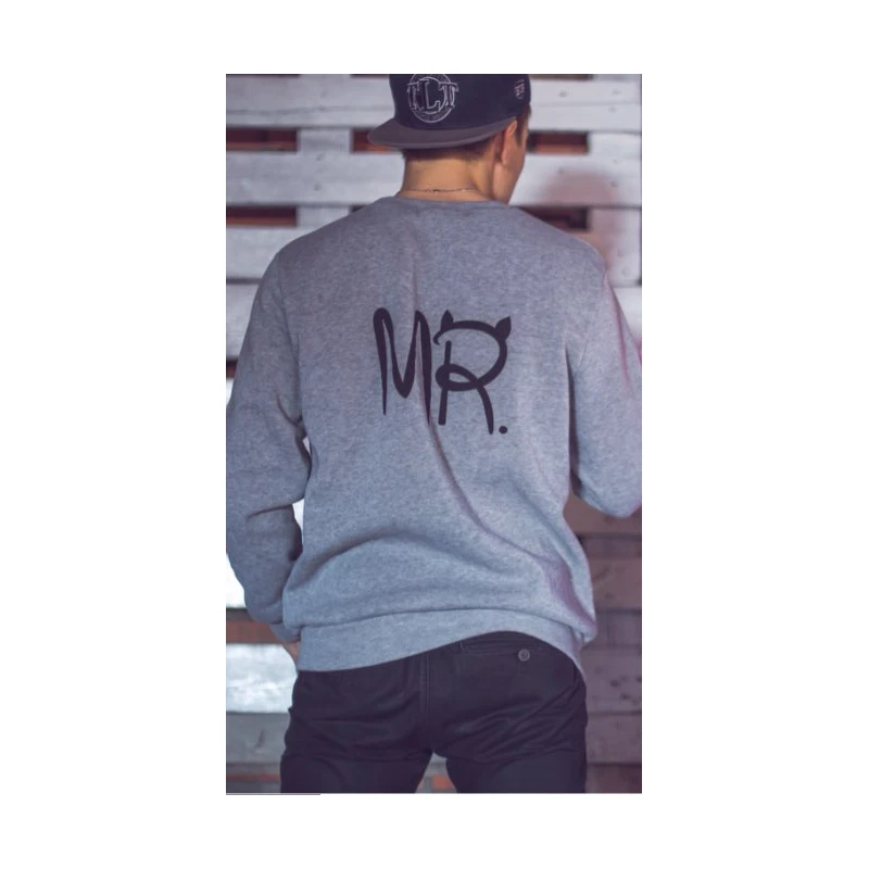 Gray for Men Новинка; модные флисовые рубашки с длинными рукавами с надписью «MS и MR» для влюбленных; толстовки с капюшоном; повседневные топы на бретелях; sudaderas mujer; - Цвет: Gray for Men