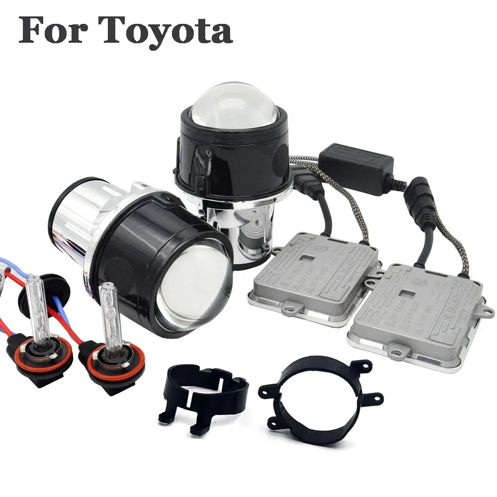 for Toyota 2,5 дюймов противотуманный светильник линзы проектора bi Xenon 55 Вт ксеноновый комплект для Toyota/Ford/Универсальный/Nissan полностью металлический авто H11 лампы hid модернизации - Цвет: for Toyota