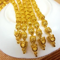 massive olives beads chain 24ct yellow gold filled mens necklace vintage jewelry statement accessories