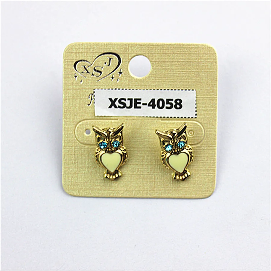 Женские серьги в форме сердца (сова) желтые яркие и милые украшения для дня