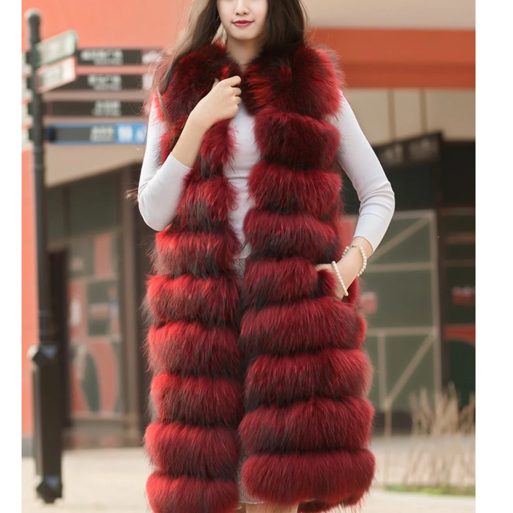 2018 Real Natural Fur Vest Women's Genuine Warm Leather Jacket Overcoat Girl's Coat V#03 | Женская одежда