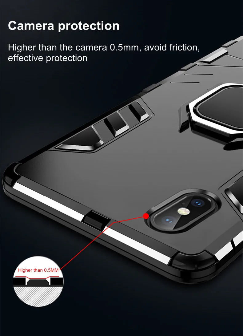 Чехол для телефона с кольцом на палец iPhone XR X XS Max 8 7 Plus 6 6S SE 5 5S магнитные Чехлы