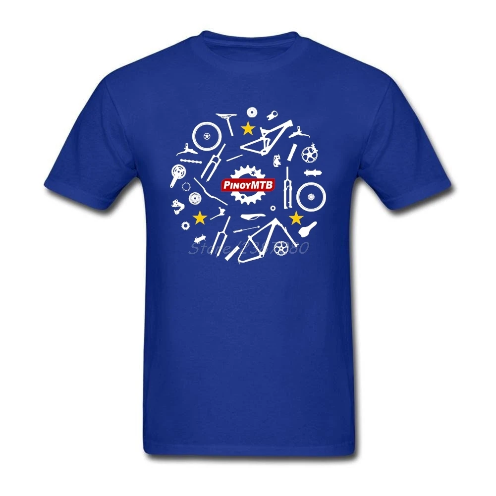 Футболка мужская с коротким рукавом и запчастями для горного велосипеда модная