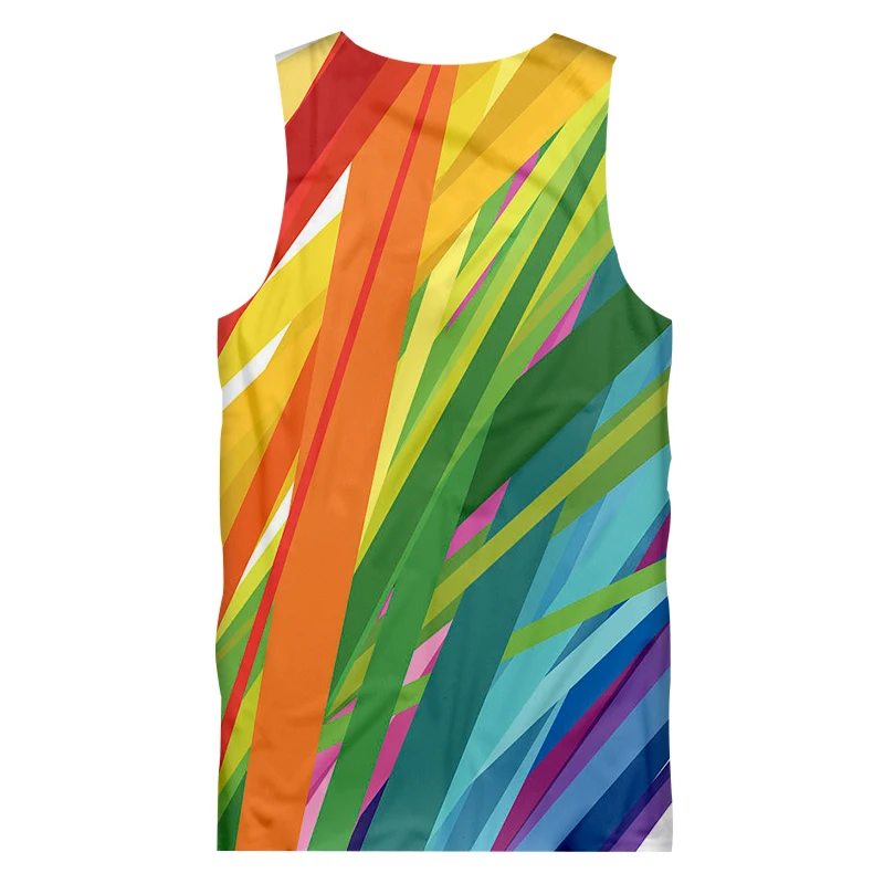 OGKB унисекс летняя майка с крутым принтом радуги 3D майка жилет для женщин/мужчин хип-хоп панк готические рубашки футболки без рукавов 5XL