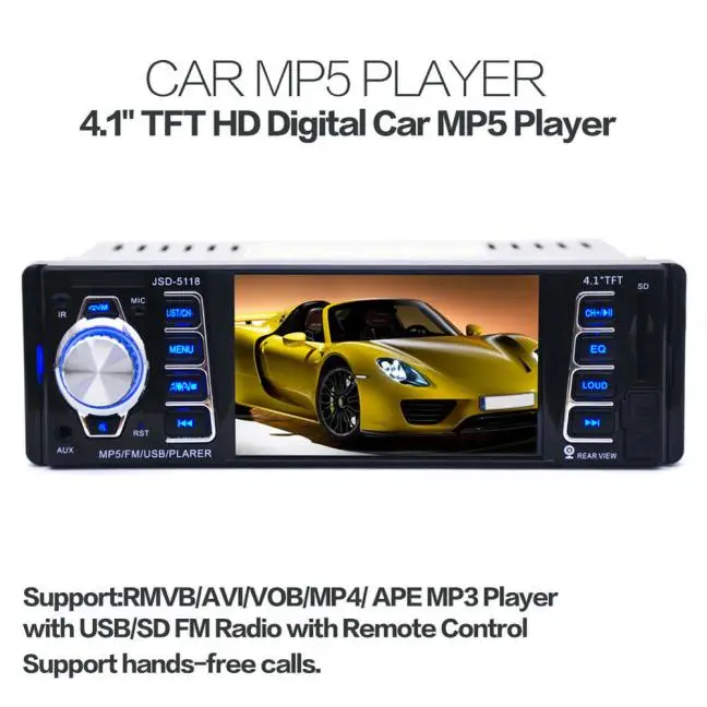 Новое поступление в тире автомобиля MP5 плеер USB/TF MP3 стерео аудио приемник Bluetooth FM радио