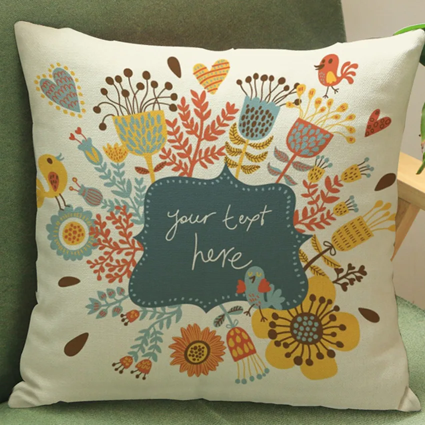 Красочные цветы девушка жизнь дерево дизайн наволочка Бабочка велосипед хлопок