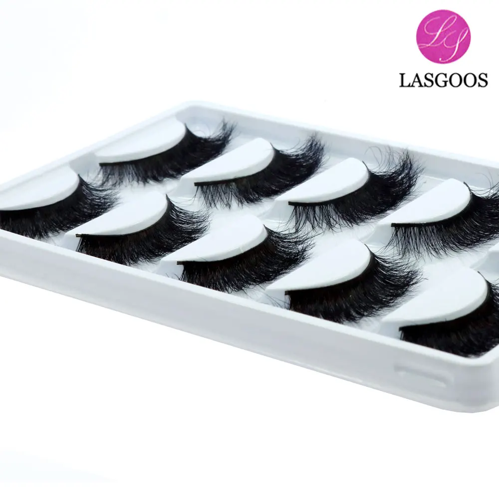 LASGOOS 5 пар настоящие норковые сибирские грязные Угловые толстые 3D Повседневные Накладные ресницы Поддельные полосы ресницы свадебный макияж для глаз A19