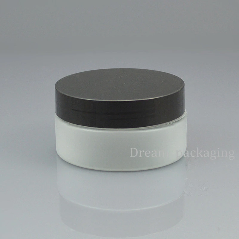 

50 x 80g translucent PET cream jars , round plastic container with white/transparent / Black screw cap , cosmetic bottle