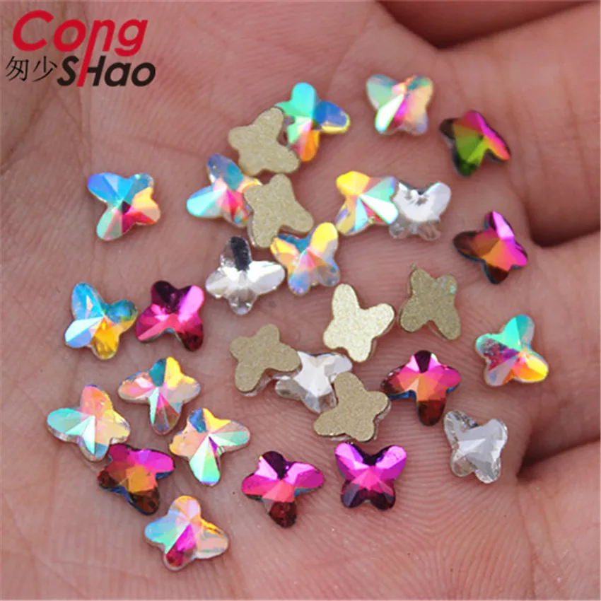 Стеклянные стразы-бабочки Cong Shao 100 шт. 5*5 2 м для украшения ногтей Блестящий наряд с