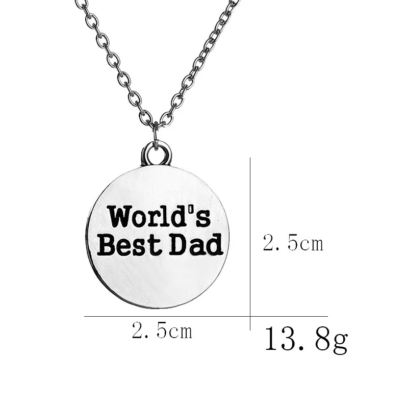 Серебряная гравировка буквы Миры лучший папа круглый кулон ожерелье Изысканный