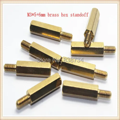 Низкая цена 50 шт Латунь m3 серии с одной головкой Шестигранная стойка/винтовые