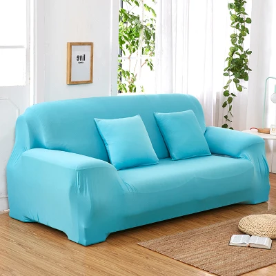 Blue WLIARLEO стрейч диван Slipcover чехлы для диванов для гостиной эластичная ткань анти-клещ универсальный для одного/двойного/трех/четырех сидений - Цвет: Blue