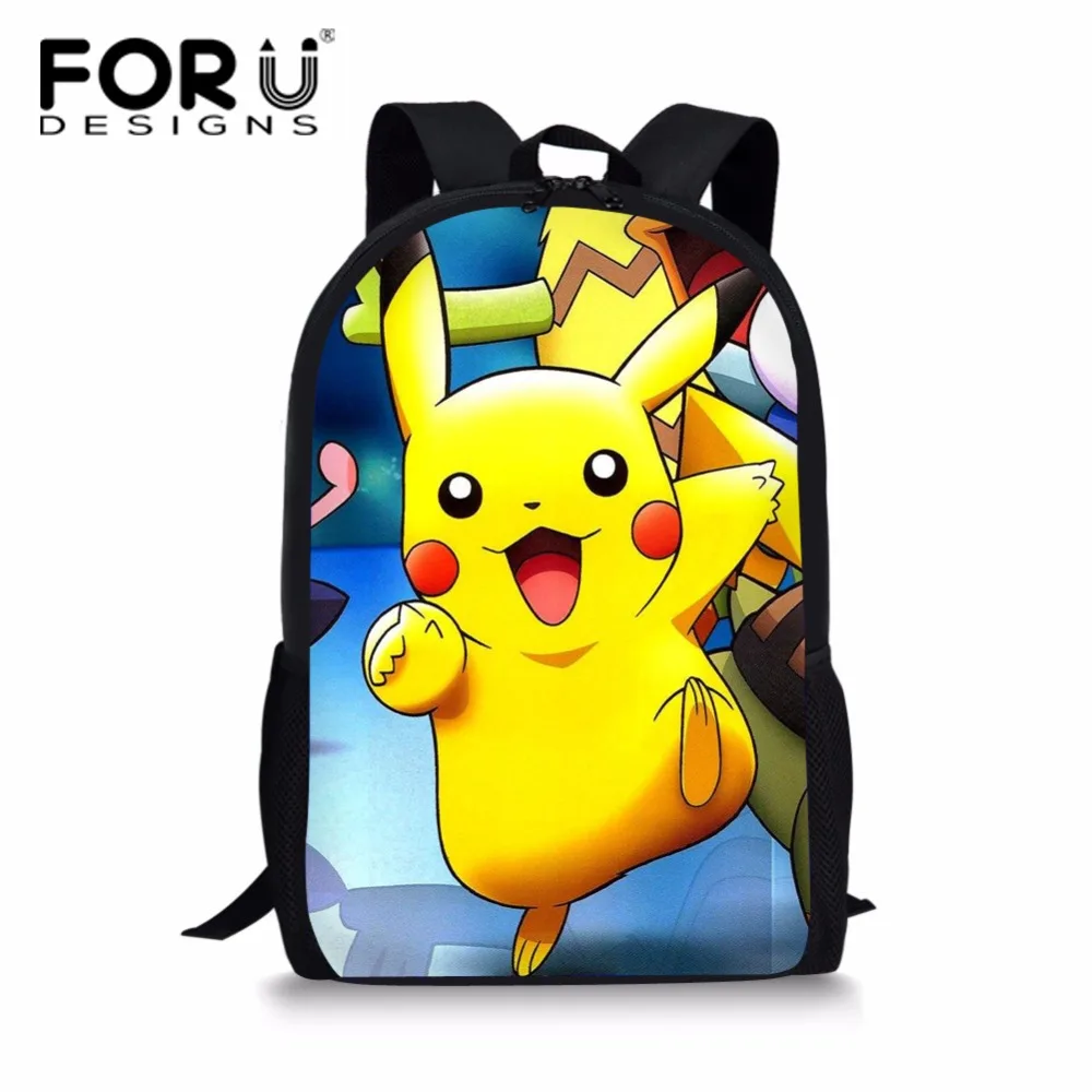 FORUDESIGNS Pokemon школьные сумки рюкзак для мальчиков и девочек Пикачу школьная сумка для подростков детский подарок рюкзаки детские школьные сумки Mochila