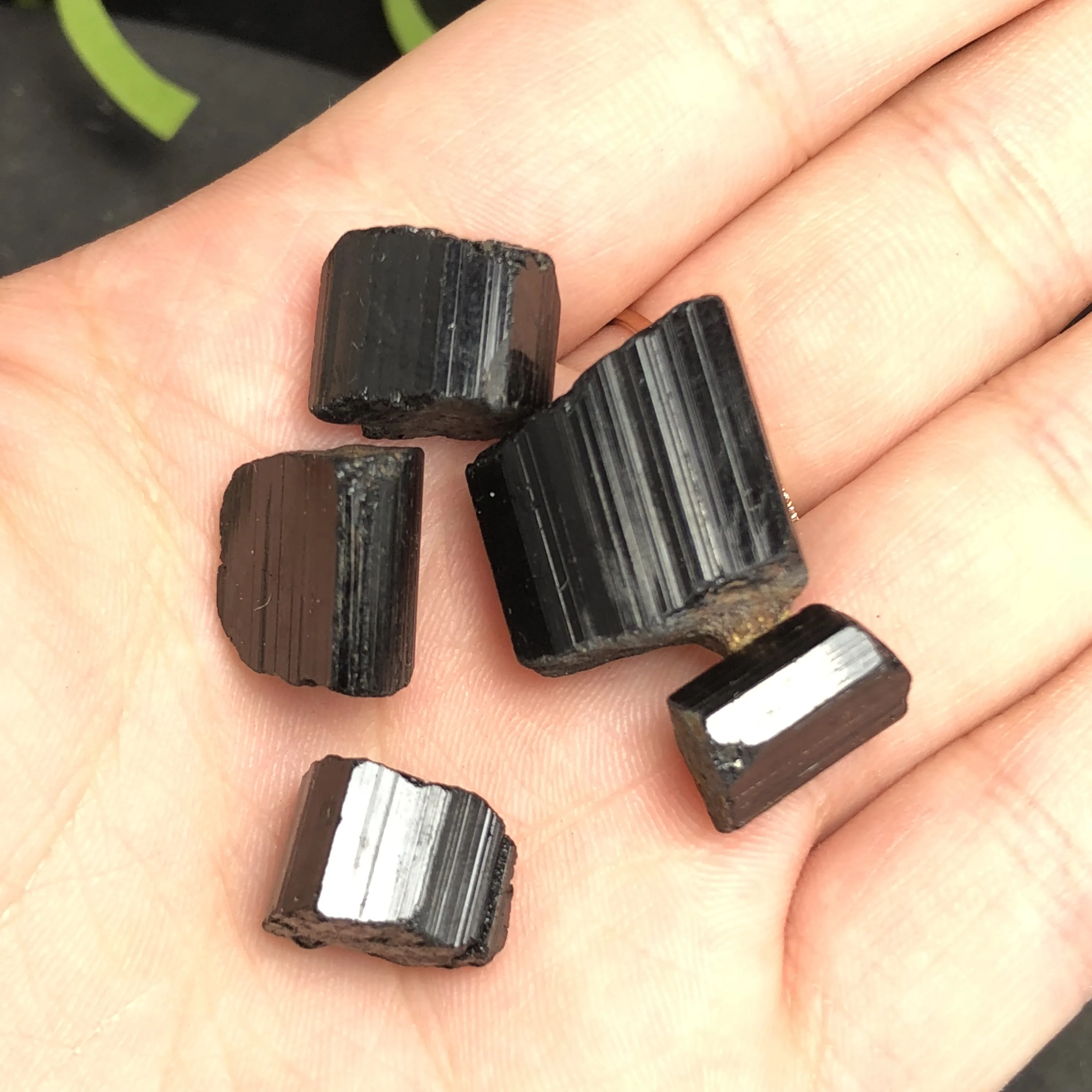 5 шт. натуральный черный турмалин кварцевый кристалл сырой камень минеральный