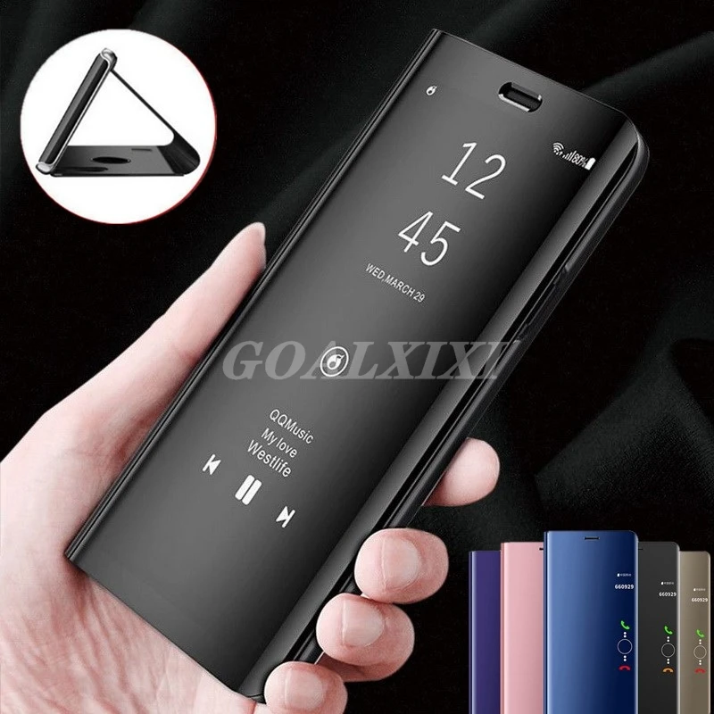 Умный зеркальный флип чехол для телефона OnePlus 6T 6 5T прозрачное окошко просмотра
