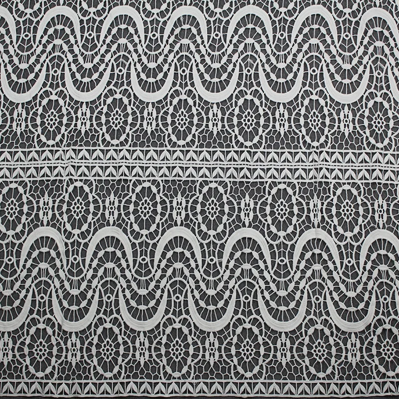 

5Yards Water Soluble Milk Silk Lace Fabric White African Lace Embroidered Heavy Guipure Lace Clothing Accessories