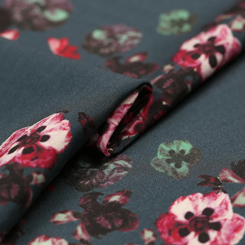 Цифровая Струйная Тяжелая растягивающаяся шелковая ткань 32 мм платье из