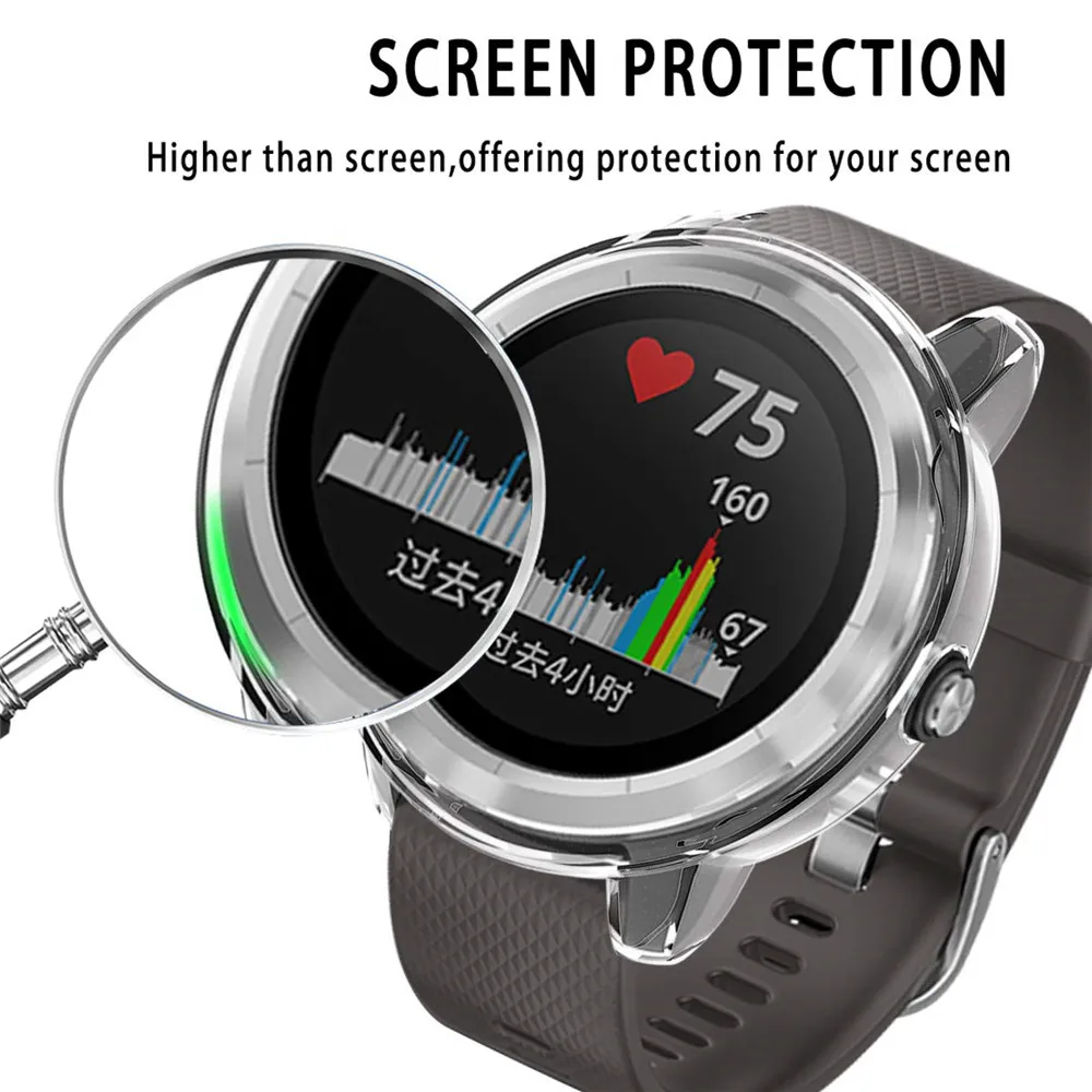 Чехол для Garmin Vivoactive 3 защита корпуса ультра тонкое покрытие из ТПУ диаметр 45 4 мм