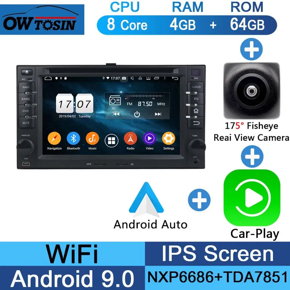Fisheye Carplay n A " ips 8Core 4G+ 64G Android 9,0 Автомобильный DVD Радио gps Navi для Kia CEED Cerato Carens Carnival Lotze Morning Rio Optima DSP CarPlay - Цвет: Fisheye Carplay n A