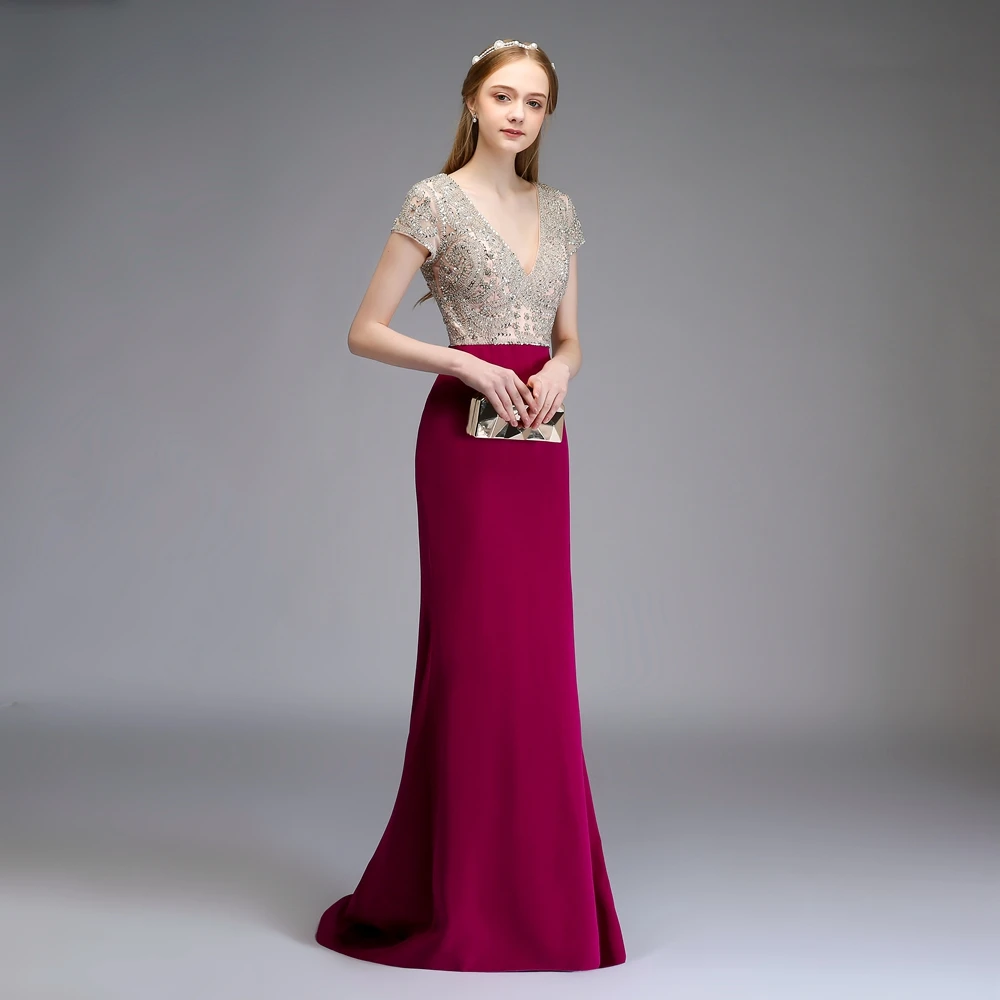 Просвет высококлассное вечернее платье роскошный фиолетовый для торжеств Бисер