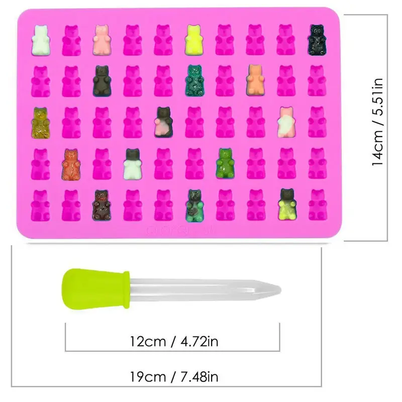 Форма для мастики с пипеткой 50 ячеек|gummy bear mold|jelly moldsilicone mold |